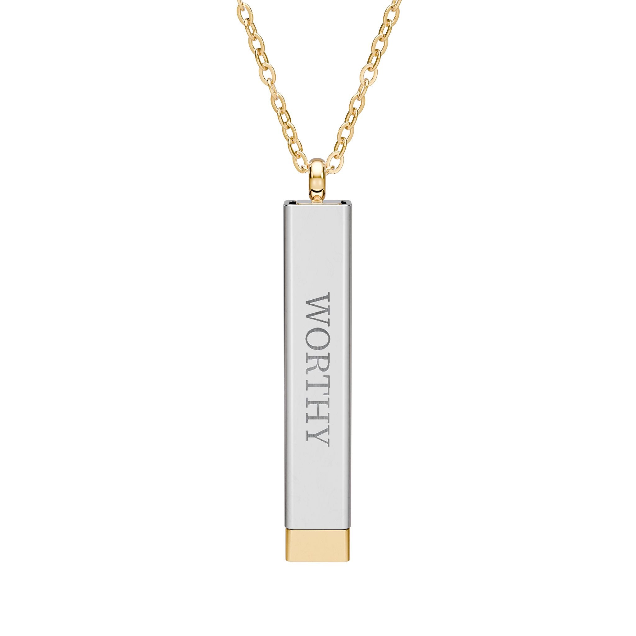Worthy — C2C Hidden Message Bar Necklace