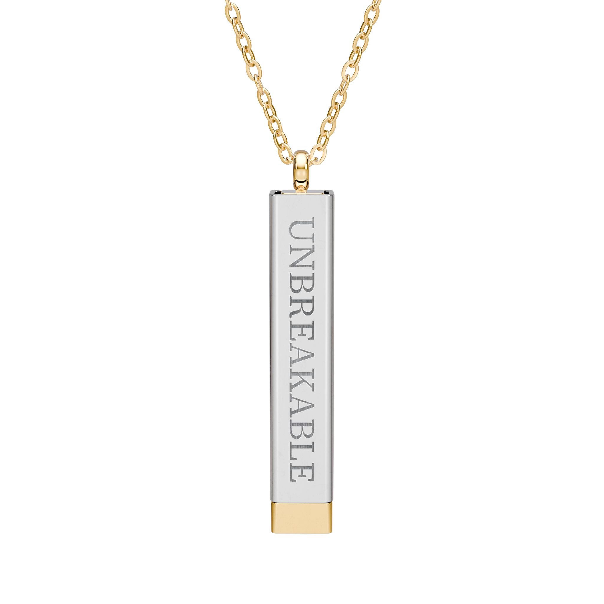 * Unbreakable —B2B  Hidden Message Bar Necklace