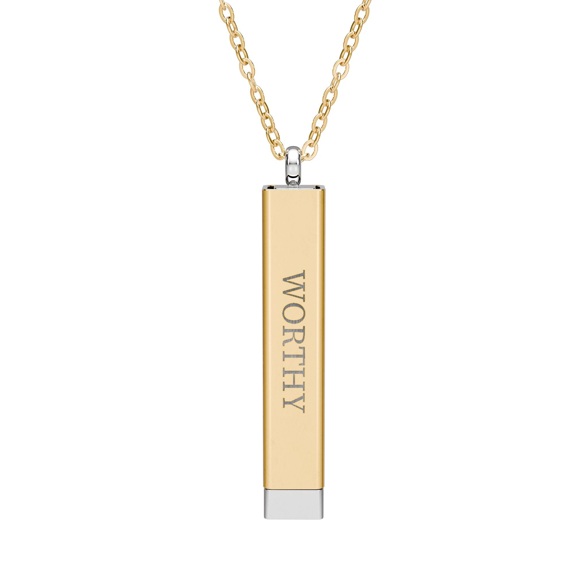 Worthy — C2C Hidden Message Bar Necklace