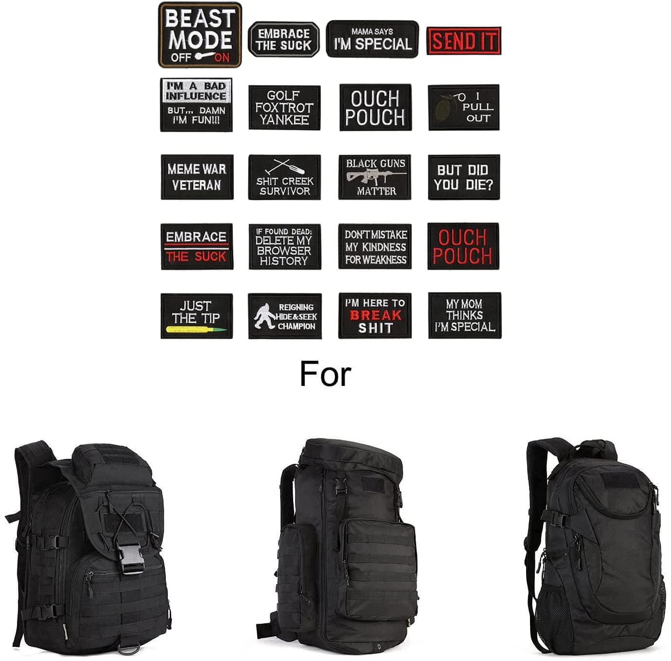 * Say It Without Speaking — Tactical Morale Patch Set (20-Piece)