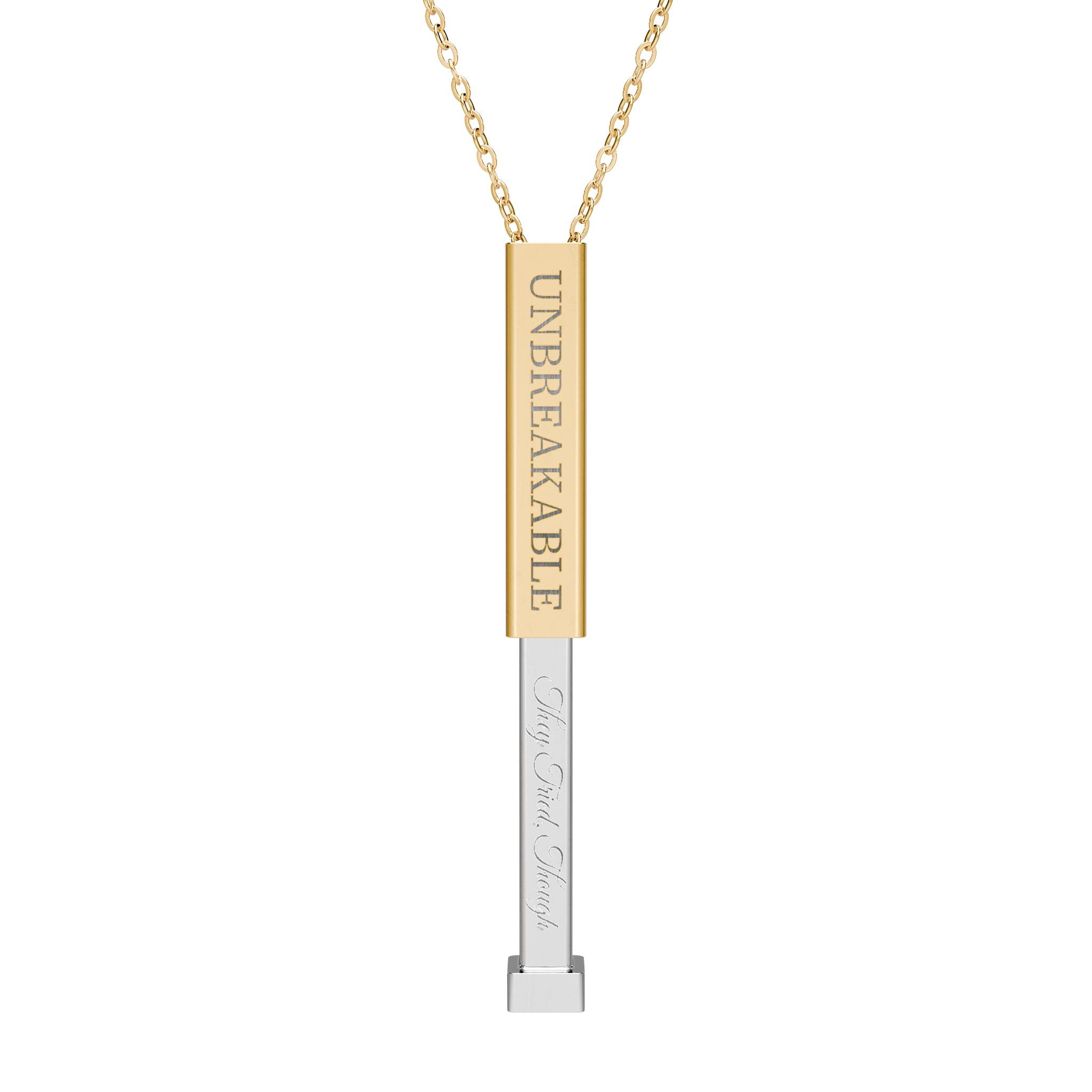 * Unbreakable —B2B  Hidden Message Bar Necklace