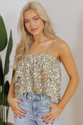 Rooted in Bloom — C2C Floral Ruffle Tank Top