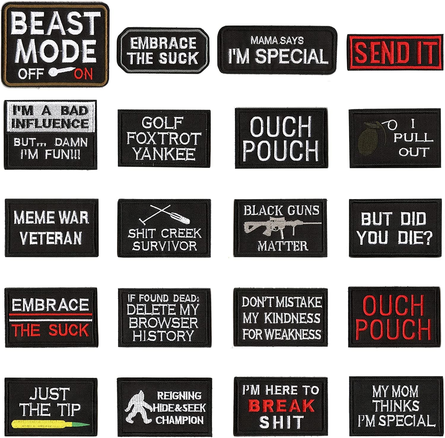 * Say It Without Speaking — Tactical Morale Patch Set (20-Piece)