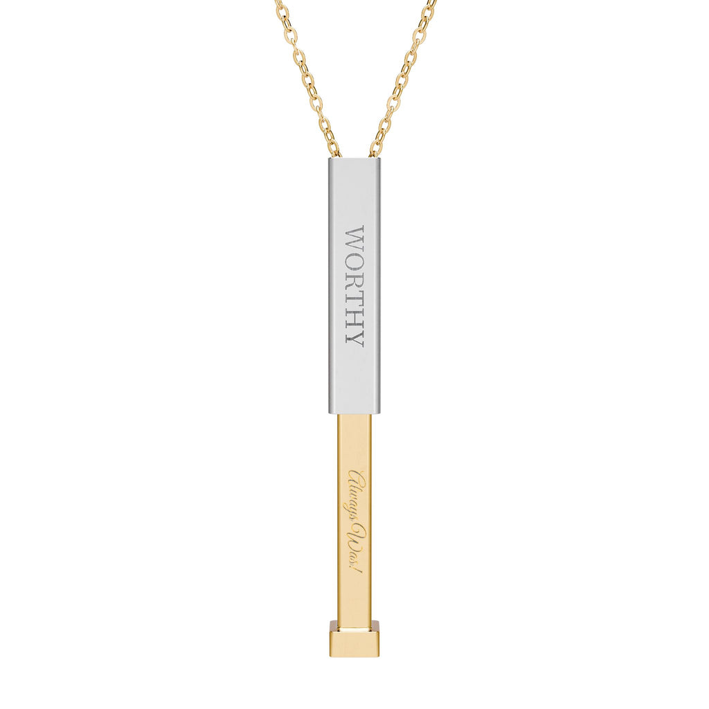 Worthy — C2C Hidden Message Bar Necklace