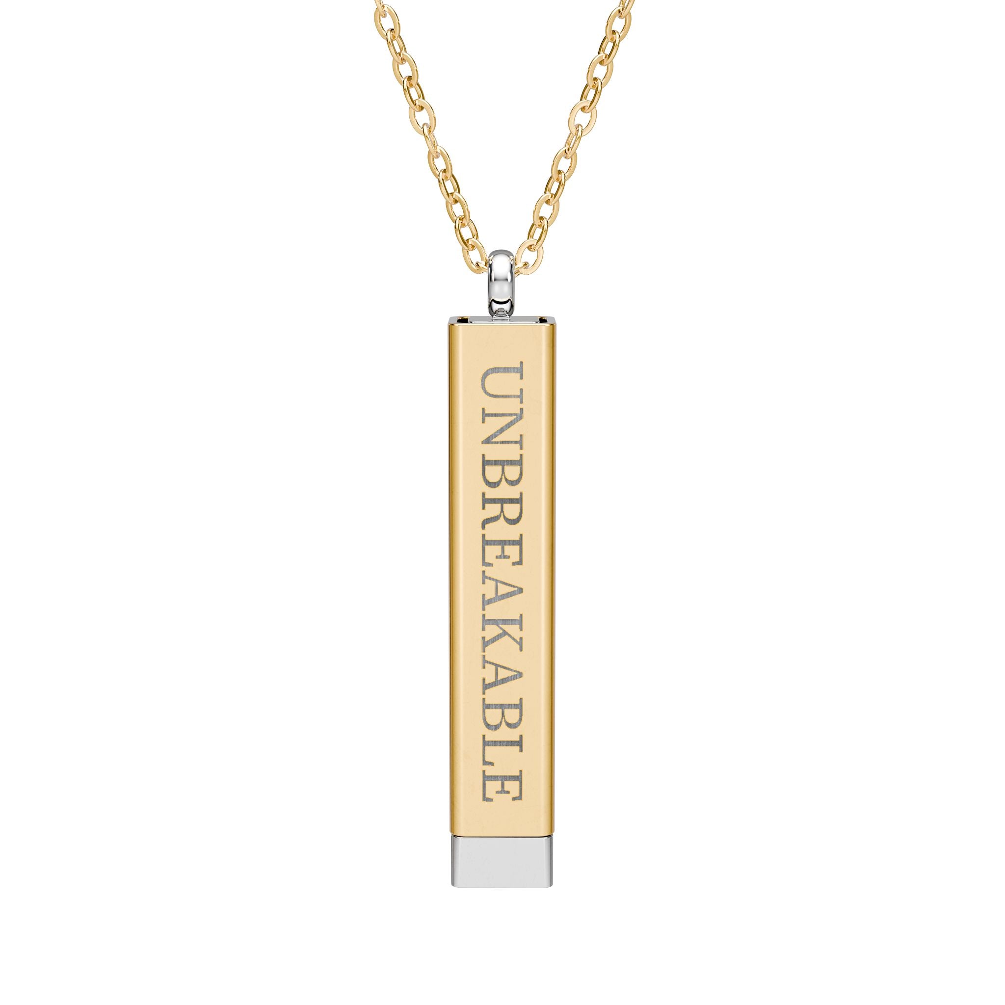 * Unbreakable —B2B  Hidden Message Bar Necklace