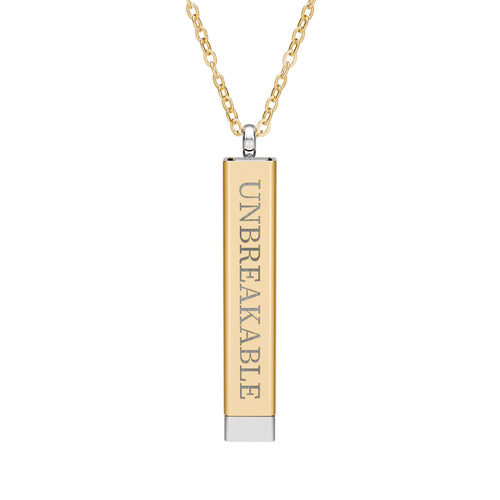 * Unbreakable —B2B  Hidden Message Bar Necklace