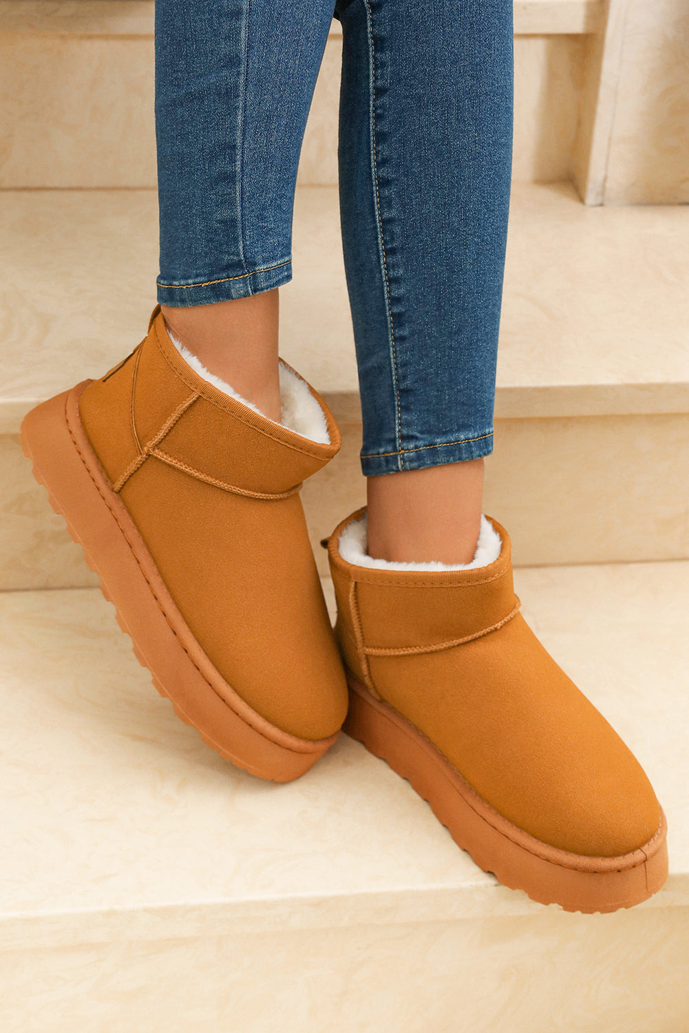 Frosted Grace — C2C Fur-Lined Suede Ankle Boots