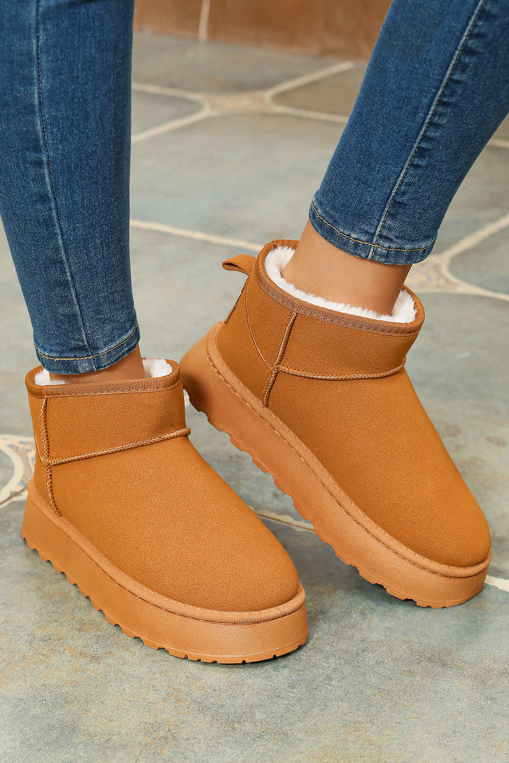 Frosted Grace — C2C Fur-Lined Suede Ankle Boots