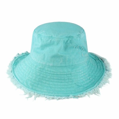 Wide Brim Frayed Bucket Hat-26