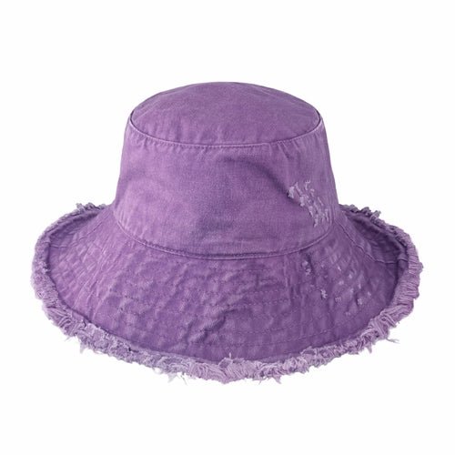 Wide Brim Frayed Bucket Hat-27