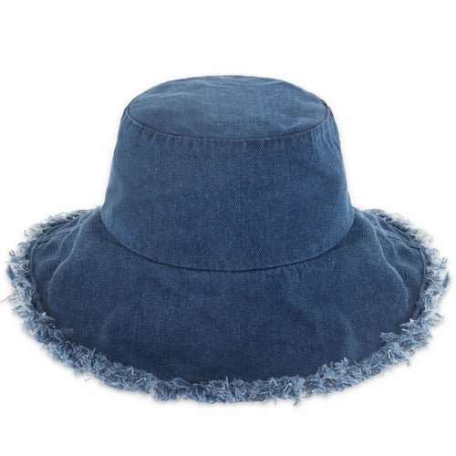 Wide Brim Frayed Bucket Hat-23