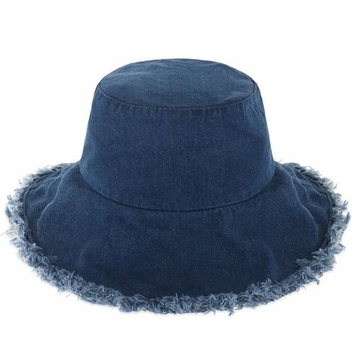 Wide Brim Frayed Bucket Hat-40