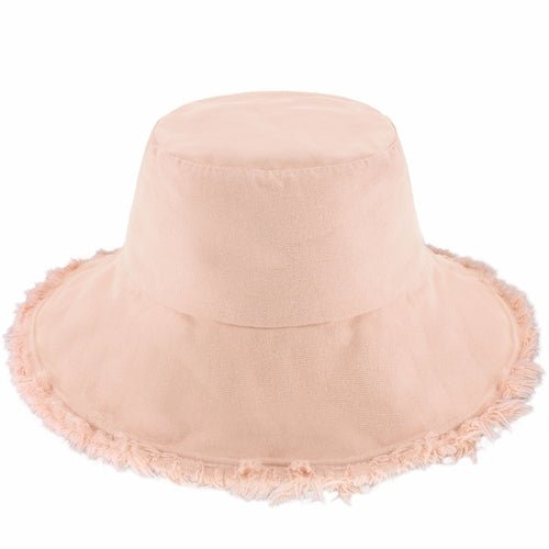 Wide Brim Frayed Bucket Hat-30