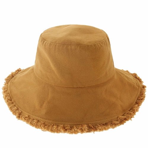 Wide Brim Frayed Bucket Hat-8